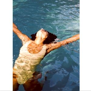 Zara rib swimsuit size medium, cream color